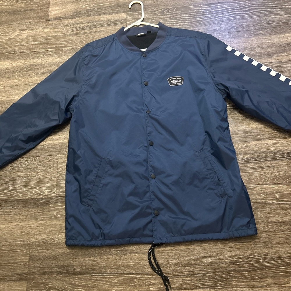 Size XL Vans Off The Wall Classic Button Down Windbreaker-Blue